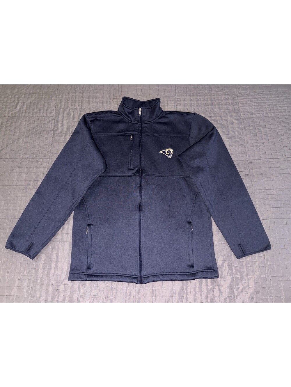 2012 NFL Team Apparel St Louis Rams Jacket Mens XL Navy Full Zip Fleece